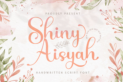 Shiny Aisyah - Handwritten Font calligraphy casual classy elegant feminime handdrawn handlettering handwritten ligature logotype luxury modern signature stylish whimsical