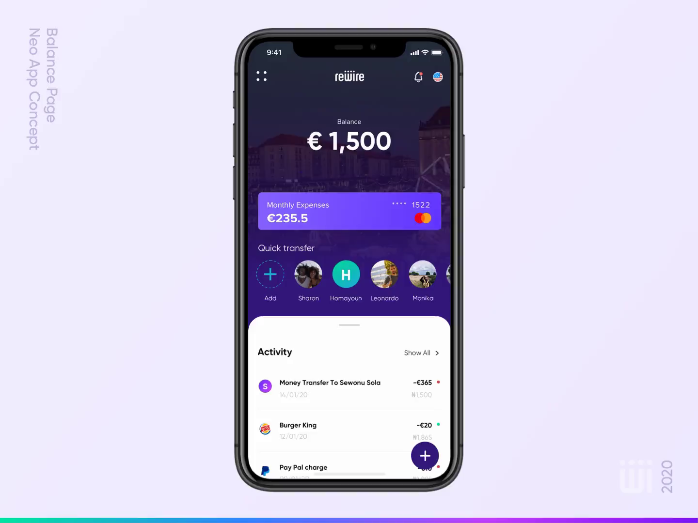 Example of Balance Page