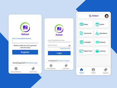 Mobile App For Schools dashboard design login mobile mobile app mobile login school school app