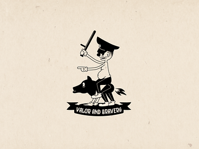 Valor and bravery comics illustration logo