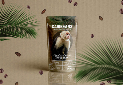 Caribeans Packaging chocolate logo montage packaging packaging design sustainable tropical typogaphy