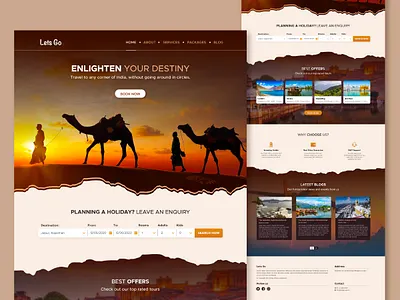 Travel Website Design design illustration illustrator landing page design travel website ui ux website design