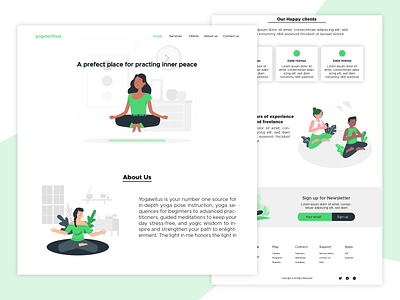 A website design for yoga tutoring company branding design fitness green illustration landing minimal simple ui uiux ux vector web design webdesign website website concept website design websites yoga