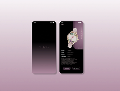 Ted baker watches app art design logo minimal ui ux