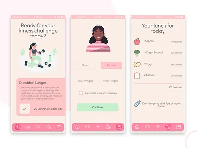 Fitness App UI android app ui design illustration ui ui design ux ux design web web design