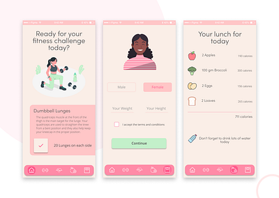 Fitness App UI android app ui design illustration ui ui design ux ux design web web design