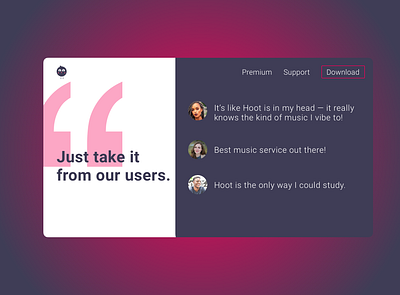 Testimonials 039 dailyui dailyuichallenge design testimonial testimonials ui uidesign uiux uiuxdesign ux uxdesign uxui uxuidesign web webdesign