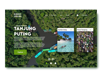 Website Landing Page BorneoExplore design flat typography ui uidesigner ux uxdesigner vector web website