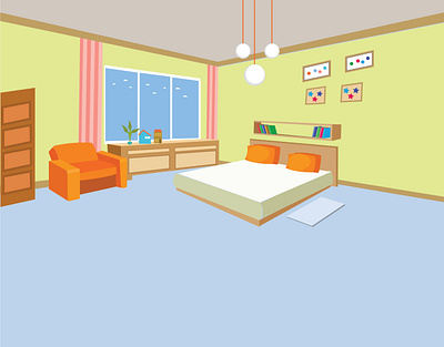 Interior Design bed design illustration interior interior design room room design vector