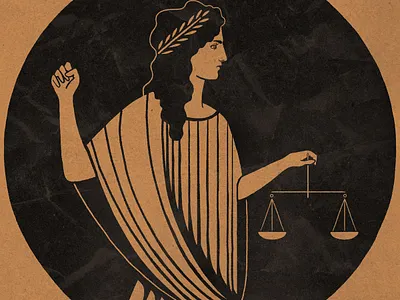 Themis Doesn't Belong To You, Officer current events digital illustration editorial illustration illustration mythology