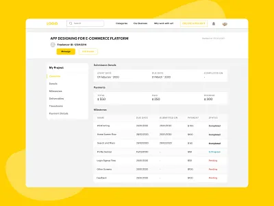 Dashboard for ongoing project! dashboad dashboard design dashboard ui freelancer freelancer platform project details sketchapp uidesigner uxdesigner web design website website design