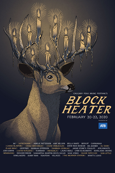 Block Heater Music Festival 2020 illustration music festival poster