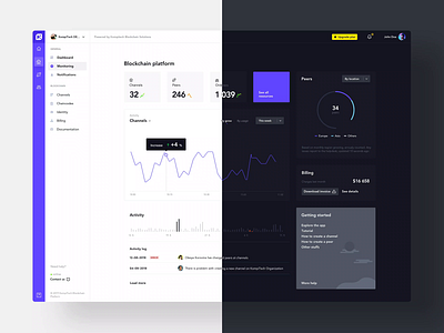 KompiTech Platform light & dark theme exploration black clean dark dashboard dashboard ui design motion ui ux webdesign white