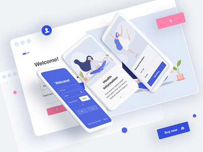 App For Overall Health app art design flat minimal ui ux vector web website