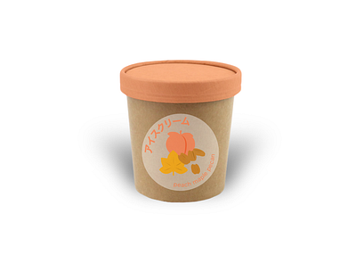 Peach Maple Pecan Ice Cream art branding design illustration illustrator logo minimal ui vector