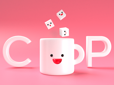 Cup 3d illustration art ui model