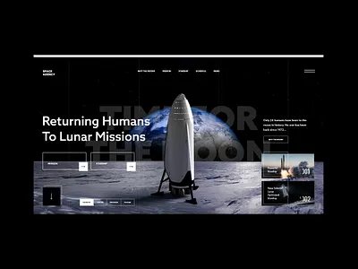 #87 Shots for Practice concept dark design earth flat graphic homepage minimalism moon planet rocket space spaceship ui ux web web design website