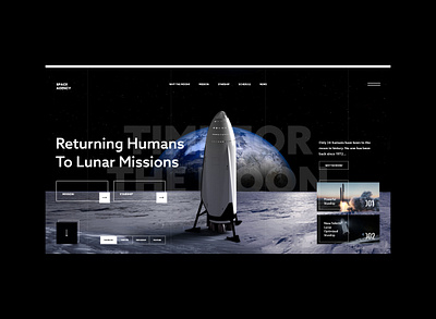 #87 Shots for Practice concept dark design earth flat graphic homepage minimalism moon planet rocket space spaceship ui ux web web design website