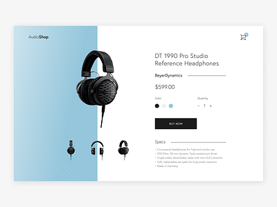 Daily UI 012 012 audio daily 100 challenge daily ui dailyui ecommerce ecommerce design headphones shop web