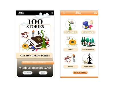 100 STORIES adobe xd illustration