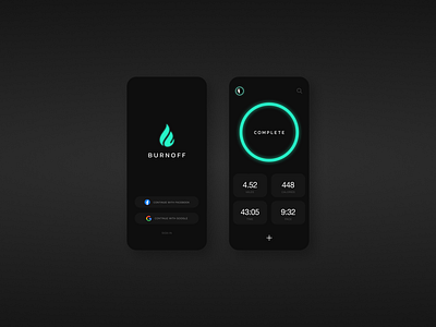 Burnoff (Brand and App Concept) branding branding design design figma interface ios mobile app mobile ui splashscreen ui ui design