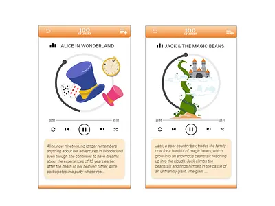 100 STORIES adobe xd illustration