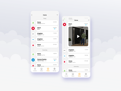 Smart Home Event History for MyJABLOTRON app design events figma history smarthome ui ux