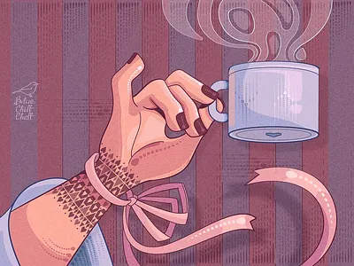 Late breakfast character character design cup funny illustration line lineart pattern picture vector