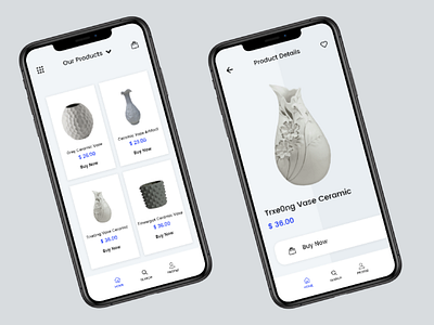 Vase shopping app ceramic decoration e commerce flower vase online shopping pot ui ux vases