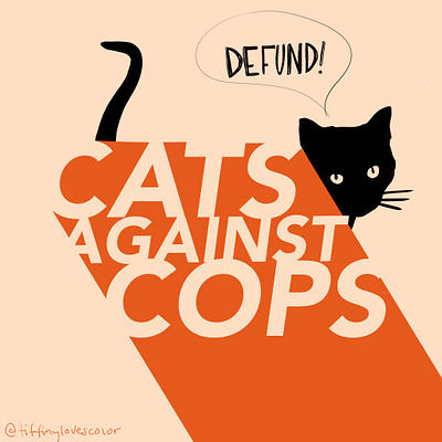 cats against cops activism digital illustration digitalart poster procreate