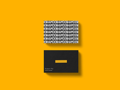 Deñham - Brand Identity black brand identity design branding branding design business card denim design graphic design icongraphy stationary design yellow