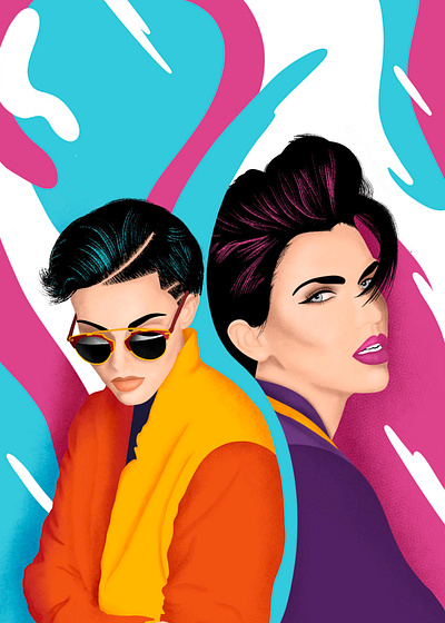 Ruby Rose Portrait Illustration design illustration art illustration design illustration digital portrait procreate