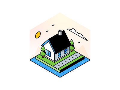 Summer house adobeillustrator art artwork colored design dribbble illustration isometric outline summer vector