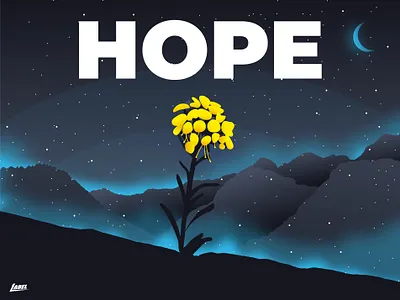 HOPE design flower flowers hope hopeful illustration mountains night salt lake city stars surreal usa utah vector wasatch