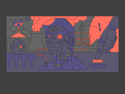 Komiks warehouse artwork berghain creative dark distopia dj illustration illustrator ilustrace marekehrenberger music portrait prague techno