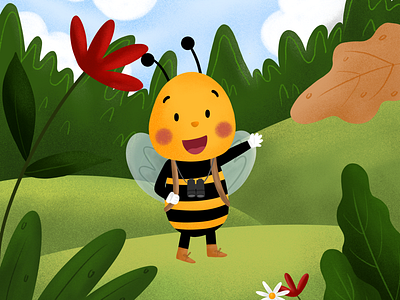 Bee 🐝🐝🐝 artworks childrenbooks childrenillustration illustration illustrator procreate