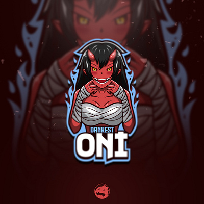 DANKEST ONI LOGO branding devil esport esportlogo gamer logo gaming gaming logo girl illustration illustrator logo logo design mascot logo oni stream twitch vector vector art vector illustration vectorart
