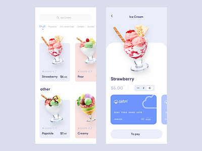 Ice Cream design ui 向量 设计