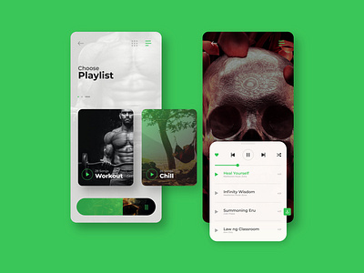 Music Player UI Design app branding design illustrator minimal typography ui ux web website