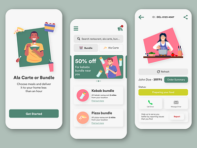 Delivery App Design behance dark dribbble green illustration inspiration simple design ui design ui ux ux design