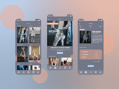 Start dancing right away! app design ballet dance dance app design graphic design music app photography preview ui ui design ux vector