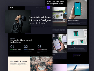 Free Portfolio Template Design - Figma & Webflow dark mode dark ui designer one page site one pager portfolio portfolio design portfolio page portfolio site portfolio website ui ux uidesign web design web designer webflow website website builder website concept website design websites