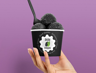 Black Sesame Brain Freeze adobe illustrator adobe photoshop branding design digital illustration dribbbleweeklywarmup food ice cream identity packaging procreate typography