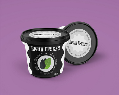 Black Sesame Brain Freeze adobe illustrator adobe photoshop branding design digital illustration dribbbleweeklywarmup food ice cream identity packaging procreate typography