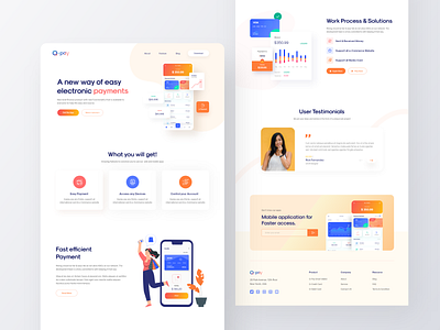 Q-Pay Landing Page agency bold color branding colorful creative design design inspiration landingpage minimalist slideshow trend typography ui uidesign wallet landing page wallet ui webdesign