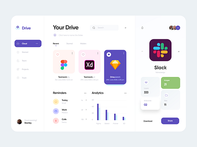 Cloud Dashboard cards clean cloud dashboard design dribbble figma flat illustration interface minimal modern typography ui ux web web design