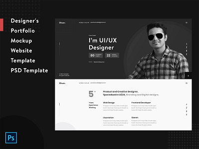 UtsavParekh - Designer’s Portfolio Website creative creative template designer landing page landing page mockup mockup photoshop portfolio template web design website website template