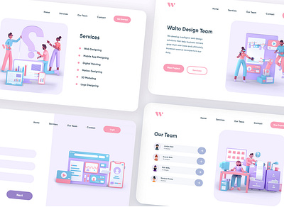 Design Team Web-App 3d 3dui minimal ui uidesign vector web webdesig website website concept website design