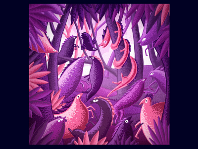 Dancing Animals animal character design digital art digital brush forest illustration jungle