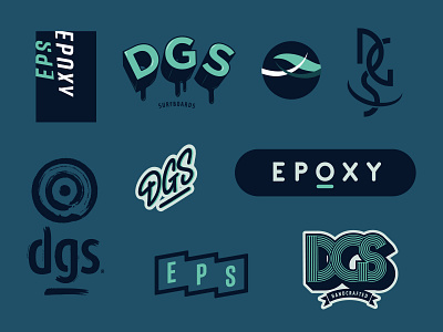 DGS Surfboards branding decal design graphic graphic design identity design logo surfboards surfing typography